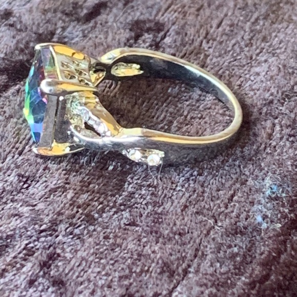 Faux Mystic Topaz and Diamond Ring - Picture 5 of 7